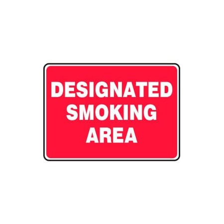 Accuform Accuform Designated Smoking Area Sign, 14inW x 10inH, Plastic MSMK403VP